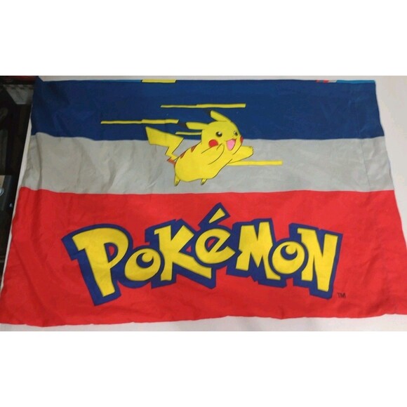 Pokemon Pikachu Pillowcase Blue Yellow Red Kids TV Show Anime - Picture 1 of 7